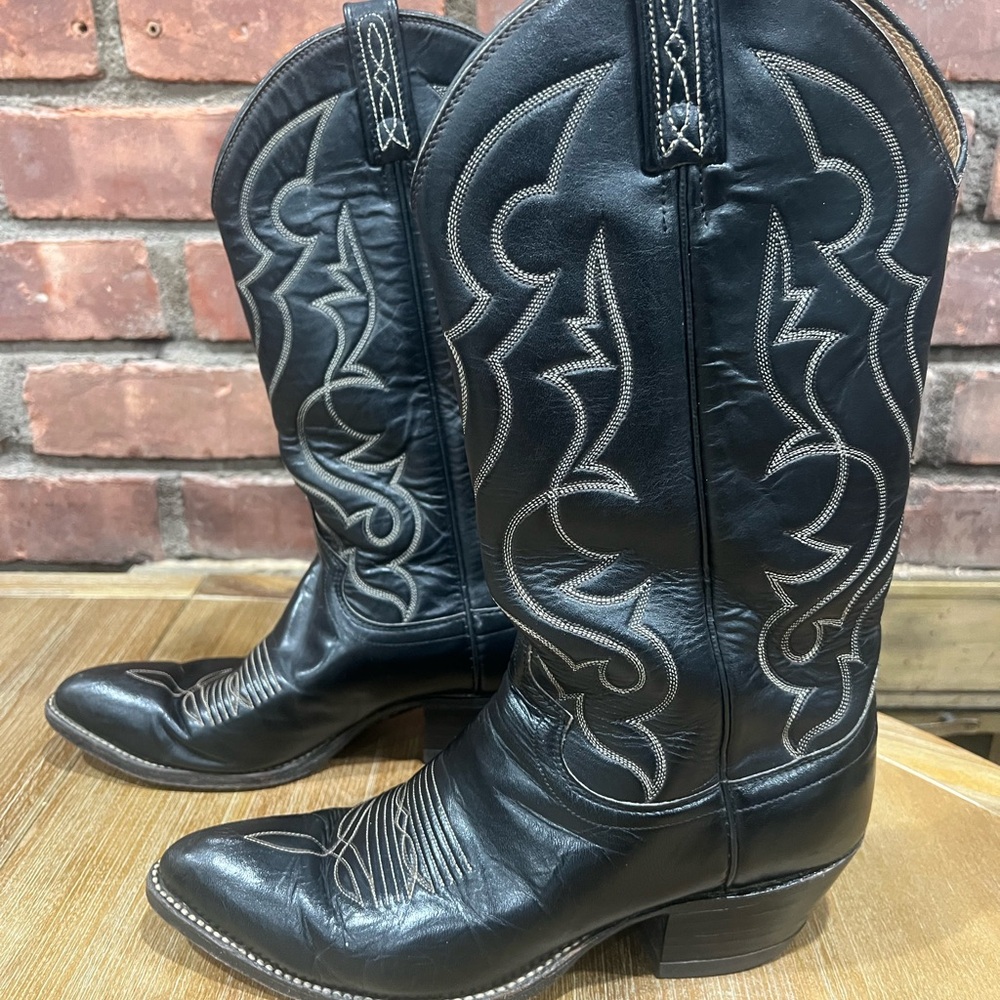 Dan Post Black Embroidered Heeled Boots